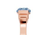 Rose gold Fancy Blue Cushion Cut Brilliant Solitaire Diamond Ring with Channel Set Band and Bar Prong Setting_11