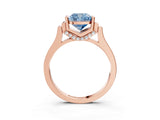 Rose gold Fancy Blue Cushion Cut Brilliant Solitaire Diamond Ring with Channel Set Band and Bar Prong Setting_9