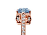 Rose gold Fancy Blue Cushion  Cut Cathedral Pave Diamond Engagement Ring with Six-Prong Setting_37