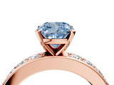 Rose gold Fancy Blue Cushion  Cut Channel Set Diamond Engagement Ring with Four-Prong Setting_232