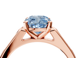 Rose gold Fancy Blue Cushion  Cut Channel Set Solitaire Engagement Ring with Four-Prong Setting_212