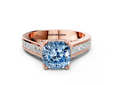 Rose gold Fancy Blue Cushion  Cut Channel Set Solitaire Engagement Ring with Prong Setting_20