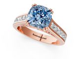 Rose gold Fancy Blue Cushion  Cut Channel Set Solitaire Engagement Ring with Prong Setting_21