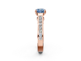 Rose gold Fancy Blue Cushion  Cut Channel Set Solitaire Engagement Ring with Prong Setting_22