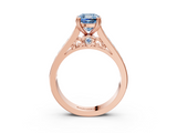 Rose gold Fancy Blue Cushion  Cut Channel Set Solitaire Engagement Ring with Prong Setting_23