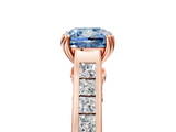 Rose gold Fancy Blue Cushion  Cut Channel Set Solitaire Engagement Ring with Prong Setting_25