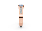 Rose gold Fancy Blue Cushion Cut Cut Channel Set Solitaire Ring with Four-Prong Setting_2