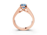 Rose gold Fancy Blue Cushion Cut Cut Channel Set Solitaire Ring with Four-Prong Setting_3