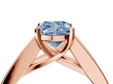 Rose gold Fancy Blue Cushion Cut Cut Channel Set Solitaire Ring with Four-Prong Setting_4