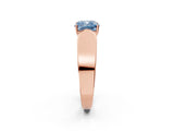 Rose gold Fancy Blue Cushion Cut Cut Diamond Channel Set Solitaire Ring with Four-Prong Setting_2