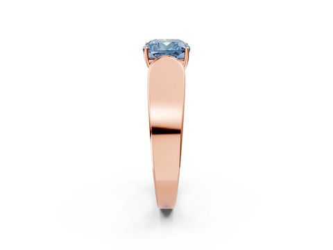 Rose gold Fancy Blue Cushion Cut Cut Diamond Channel Set Solitaire Ring with Four-Prong Setting_2