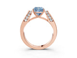 Rose gold Fancy Blue Cushion Cut Cut Diamond Channel Set Solitaire Ring with Four-Prong Setting_3