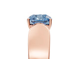 Rose gold Fancy Blue Cushion Cut Cut Diamond Channel Set Solitaire Ring with Four-Prong Setting_5