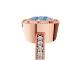 Rose gold Fancy Blue Cushion Cut-Cut Diamond Halo Engagement Ring with Pave Band and Prong Setting_5