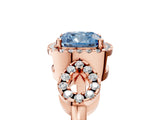 Rose gold Fancy Blue Cushion Cut Cut Halo Diamond Infinity Band with Four-Prong Setting_5