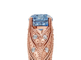 Rose gold Fancy Blue Cushion Cut Cut Milgrain Pave Diamond Engagement Ring with Four-Prong Setting_20