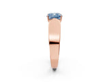 Rose gold Fancy Blue Cushion Cut Diamond Channel Set Solitaire Ring with Four-Prong Setting_14
