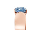 Rose gold Fancy Blue Cushion Cut Diamond Channel Set Solitaire Ring with Four-Prong Setting_17