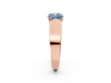 Rose gold Fancy Blue Cushion Cut Diamond Channel Set Solitaire Ring with Four-Prong Setting_38