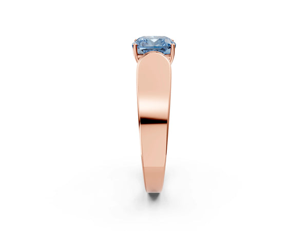 Rose Gold Cushion Cut Channel Set Engagement Ring Setting for Fancy Blue Center with Wide Band