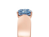 Rose gold Fancy Blue Cushion Cut Diamond Channel Set Solitaire Ring with Four-Prong Setting_41