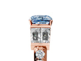 Rose gold Fancy Blue Cushion Cut Diamond Engagement Ring with Baguette Side Stones and Channel Set Band_25
