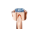 Rose gold Fancy Blue Cushion  Cut Diamond Halo Engagement Ring with Split Shank and Four-Prong Setting_110