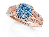 Rose gold Fancy Blue Cushion Cut Diamond Halo Split Shank Engagement Ring_40