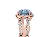 Rose gold Fancy Blue Cushion Cut Diamond Halo Split Shank Engagement Ring_44