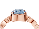 Rose gold Fancy Blue Cushion  Cut Diamond Milgrain Marquise Band with Prong Setting_7