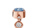 Rose gold Fancy Blue Cushion  Cut Diamond Milgrain Marquise Band with Prong Setting_8
