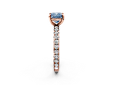 Rose gold Fancy Blue Cushion  Cut Diamond Pavé Band with Four-Prong Setting_41