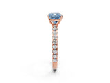 Rose gold Fancy Blue Cushion Cut Diamond Pavé Solitaire Engagement Ring with Four-Prong Setting_73