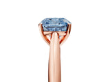 Rose gold Fancy Blue Cushion Cut Diamond Solitaire Engagement Ring with Cathedral Setting and Four-Prong Mount_142