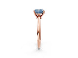 Rose gold Fancy Blue Cushion Cut Diamond Solitaire Engagement Ring with Classic Band and Four-Prong Setting_26