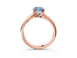 Rose gold Fancy Blue Cushion Cut Diamond Solitaire Engagement Ring with Classic Band and Four-Prong Setting_27