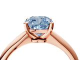 Rose gold Fancy Blue Cushion Cut Diamond Solitaire Engagement Ring with Classic Band and Four-Prong Setting_28