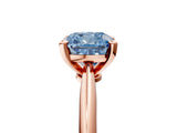 Rose gold Fancy Blue Cushion Cut Diamond Solitaire Engagement Ring with Classic Band and Four-Prong Setting_29