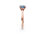 Rose gold Fancy Blue Cushion Cut Diamond Solitaire Engagement Ring with Classic Band and Four-Prong Setting_89