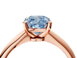 Rose gold Fancy Blue Cushion Cut Diamond Solitaire Engagement Ring with Classic Band and Four-Prong Setting_91