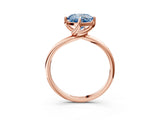 Rose gold Fancy Blue Cushion Cut Diamond Solitaire Engagement Ring with Four-Prong Setting and Classic Band_23