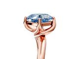Rose gold Fancy Blue Cushion Cut Diamond Solitaire Engagement Ring with Four-Prong Setting and Classic Band_25
