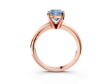 Rose gold Fancy Blue Cushion Cut Diamond Solitaire Engagement Ring with Round Band and Four-Prong Setting_140