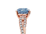 Rose gold Fancy Blue Cushion Cut Diamond Solitaire Engagement Ring with Twisted Pavé Band and Four-Prong Setting_49