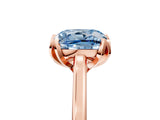 Rose gold Fancy Blue Cushion Cut Diamond Solitaire Ring with Flower Prong Setting and Classic Band_41