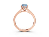 Rose gold Fancy Blue Cushion Cut Diamond Solitaire Ring with Pavé Band and Prong Setting_15