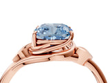 Rose gold Fancy Blue Cushion Cut Diamond Solitaire Ring with Twist Band and Four-Prong Setting_78