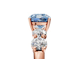 Rose gold Fancy Blue Cushion  Cut Five-Stone Prong Set Diamond Ring with Classic Band_37