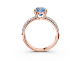 Rose gold Fancy Blue Cushion  Cut Pave Diamond Engagement Ring with Channel Set Band and Four-Prong Setting_22
