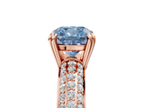 Rose gold Fancy Blue Cushion  Cut Pave Diamond Engagement Ring with Channel Set Band and Four-Prong Setting_24